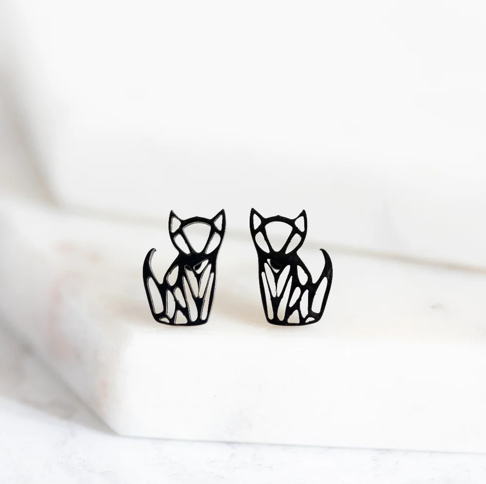 🔹️Sale🔹️2/$30 - Geometric Cat Earring Studs - Only 1 left! - Picture 3 of 6